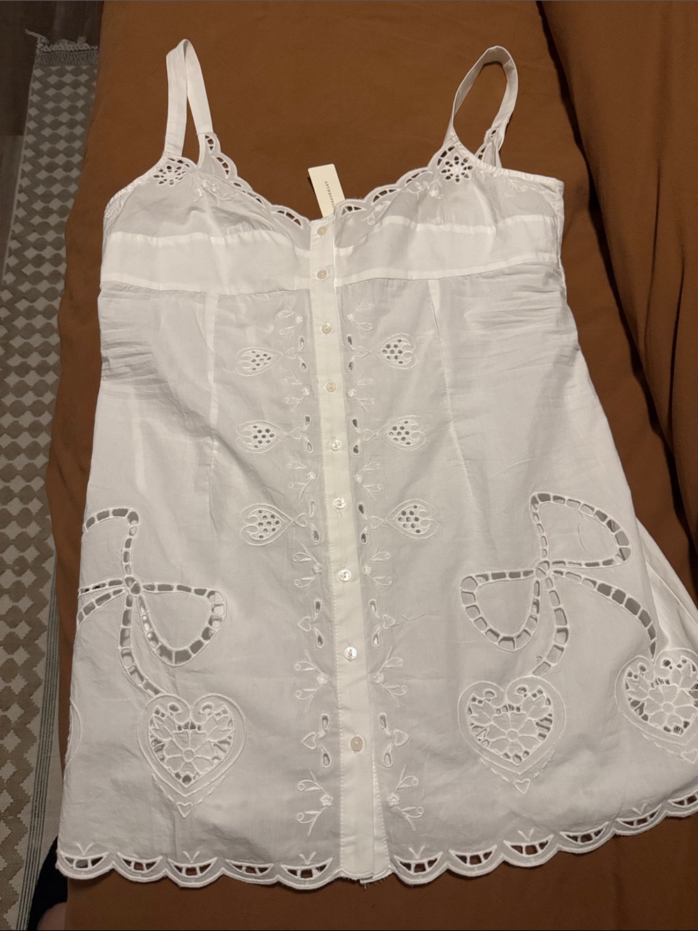 NWT Lyrebird White Embroidered Cotton Cami Slip